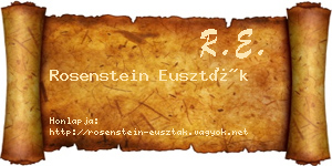 Rosenstein Euszták névjegykártya